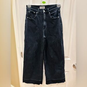 Le Jean High-Rise Wide Leg Jeans in Dark Denim